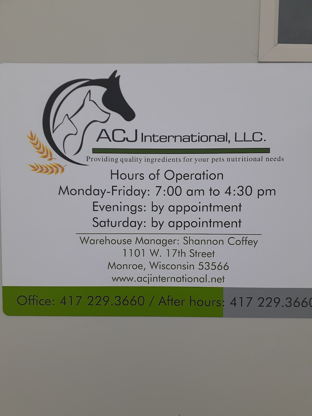 ACJ | 1101 W 17th St, Monroe, WI 53566, USA | Phone: (636) 561-0845