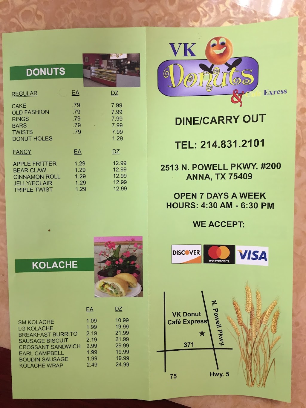 VK Donuts and Cafe Express | 2513 N Powell Pkwy #200, Anna, TX 75409, USA | Phone: (214) 831-2101