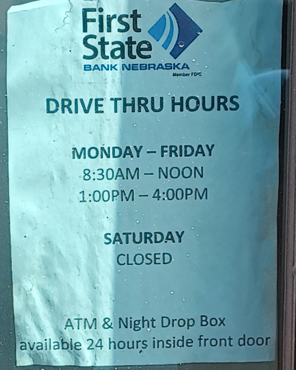 First State Bank Nebraska | 611 Washington Ave, Dorchester, NE 68343, USA | Phone: (402) 946-2351