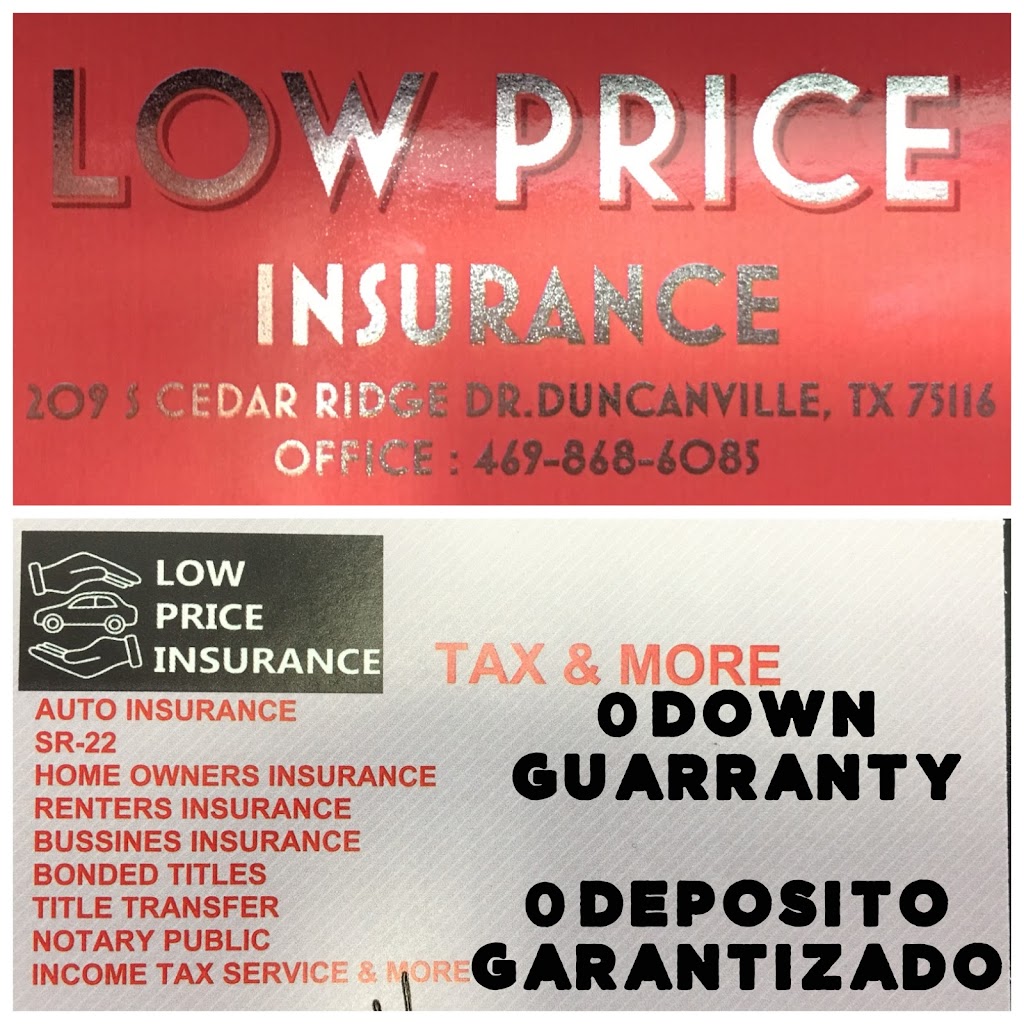 Low Price Insurance Tax & More | 209 S Cedar Ridge Dr, Duncanville, TX 75116, USA | Phone: (469) 868-6085