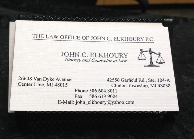 The Law Office of John C. Elkhoury P.C. | 26648 Van Dyke Ave, Center Line, MI 48015, USA | Phone: (586) 501-8796