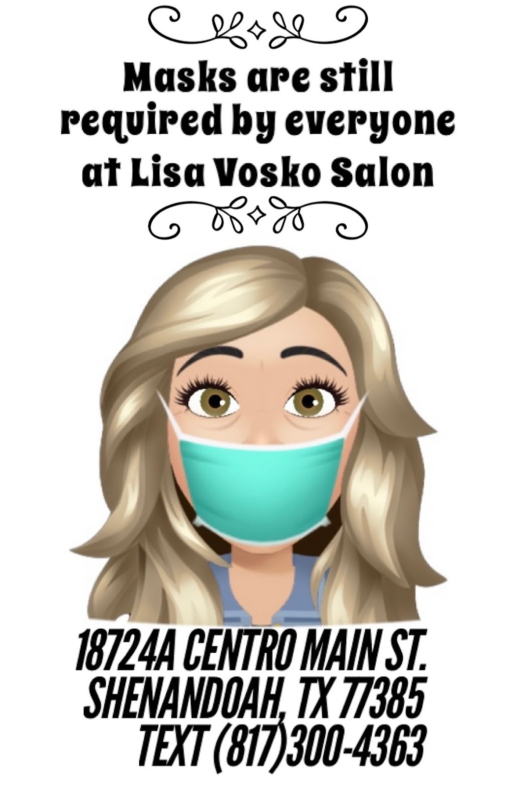 Lisa Vosko Salon | 18724 Centro Main St, Shenandoah, TX 77385, USA | Phone: (817) 300-4363