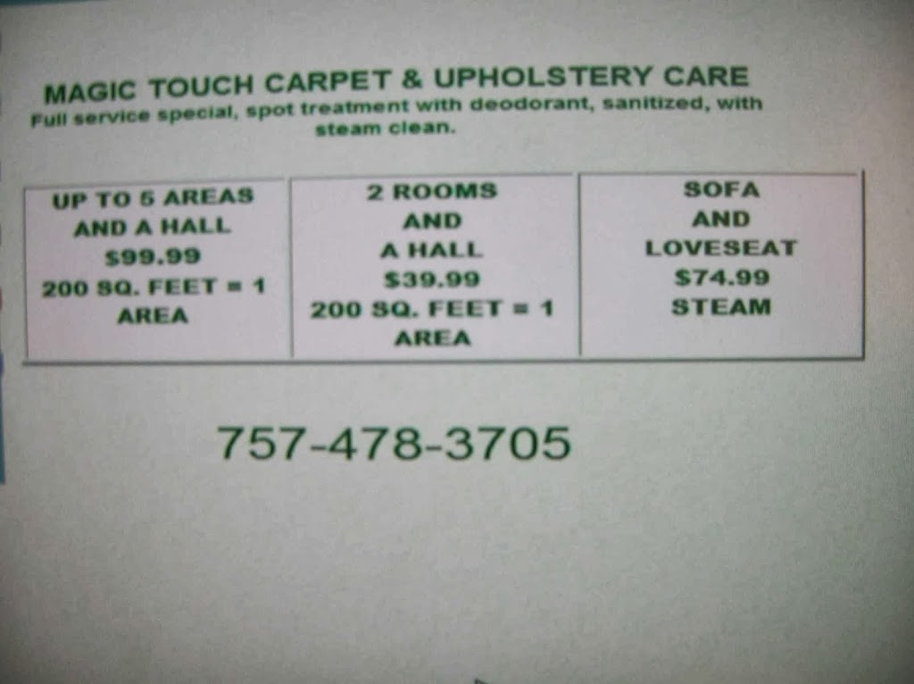 Magic Touch Carpet | 420 Kings Point Ct, Virginia Beach, VA 23452, USA | Phone: (757) 478-3705