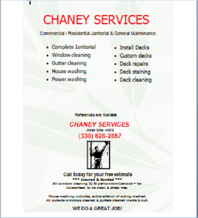 Chaney Services | 790 Lessig Ave, Akron, OH 44312, USA | Phone: (330) 628-2857