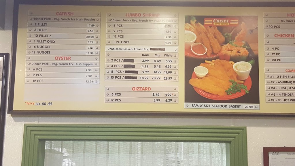 Crispy Seafood & Chicken | 1219 E Debbie Ln #105, Mansfield, TX 76063, USA | Phone: (817) 453-1212