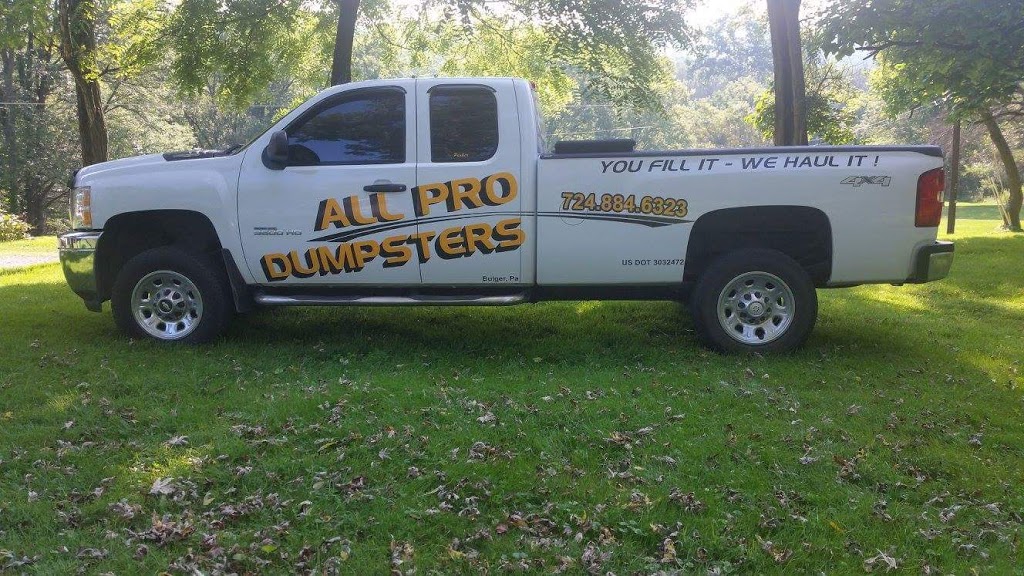 All Pro Dumpsters | 1308 Grant St, Bulger, PA 15019, USA | Phone: (724) 884-6323