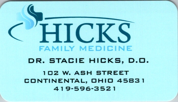 Hicks Family Medicine | 102 W Ash St, Continental, OH 45831, USA | Phone: (419) 596-3521