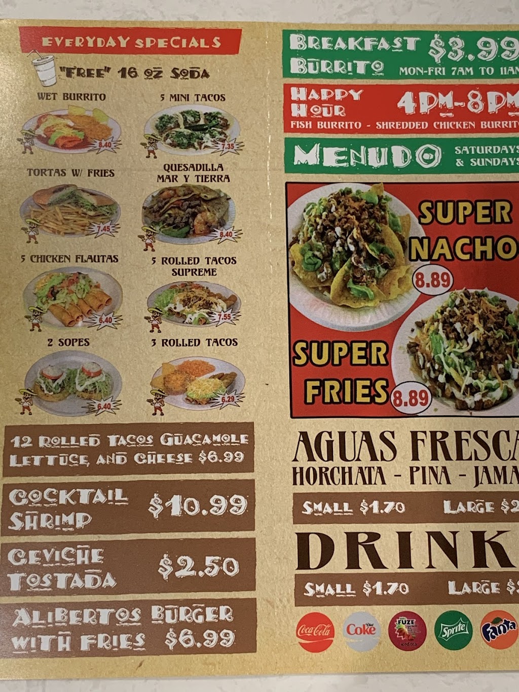 Aliberto’s Mexican Food | 7330 Cherry Ave, Fontana, CA 92336, USA | Phone: (909) 829-2063