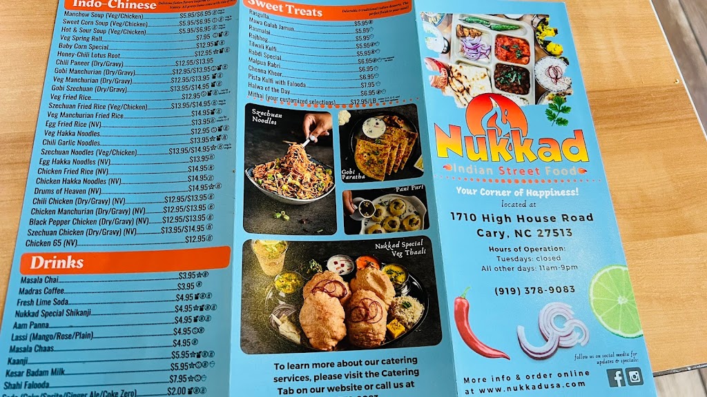 Nukkad Indian Street Food | 1710 High House Rd, Cary, NC 27513, USA | Phone: (919) 378-9083