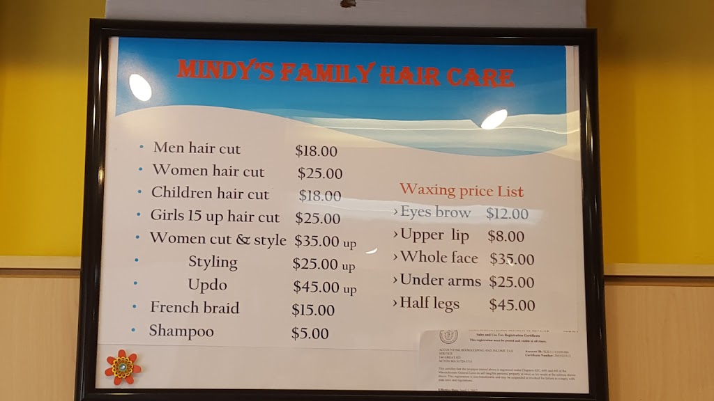 Mindys Family Hair Care | 160 Great Rd, Acton, MA 01720, USA | Phone: (978) 264-3288