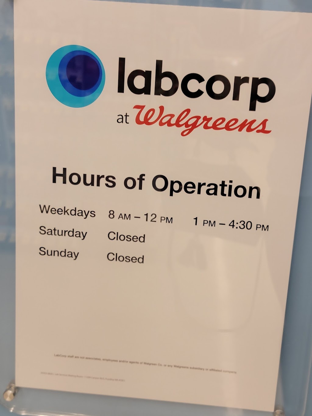 Labcorp at walgreens 11509 canyon rd e puyallup wa 98373 hours