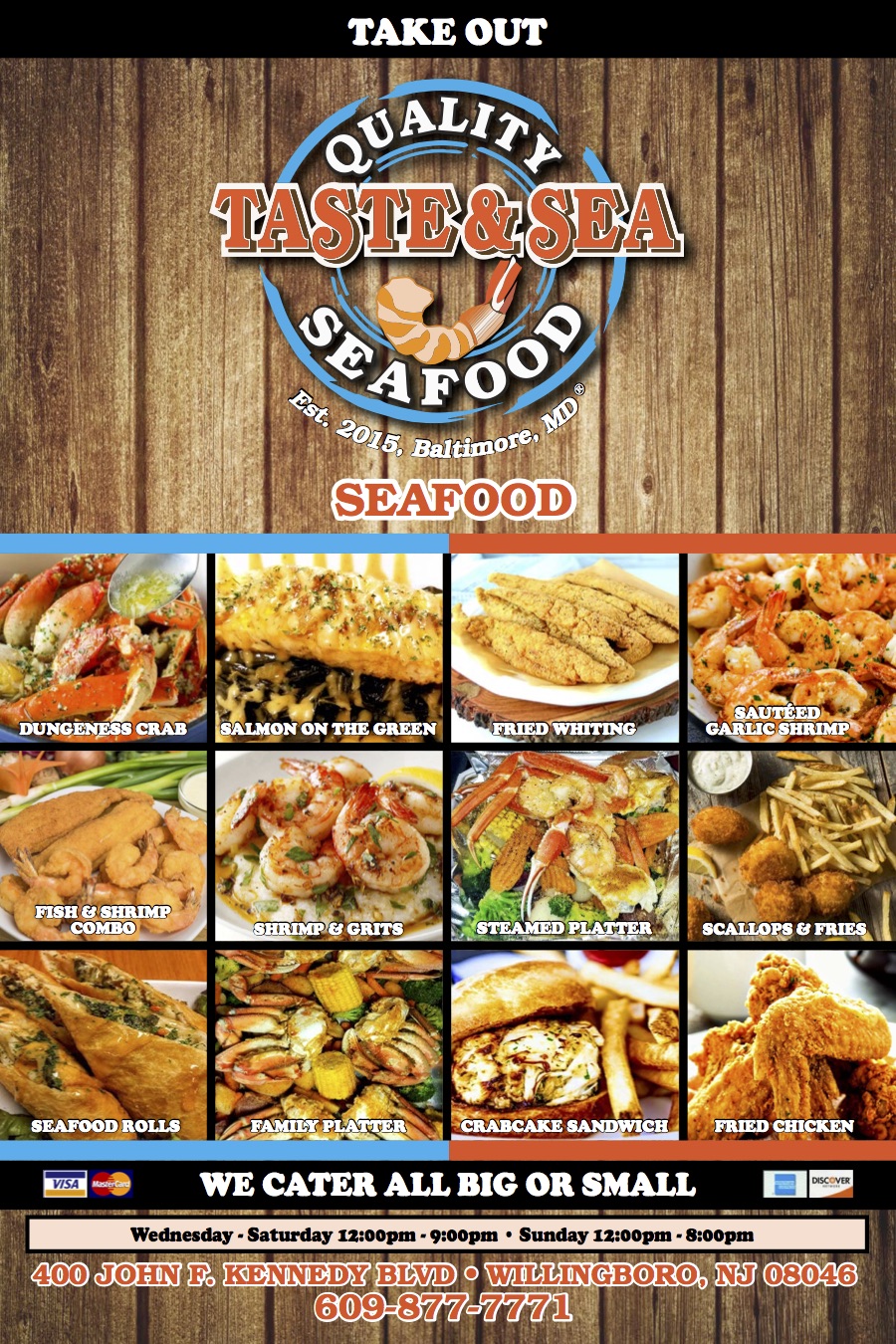 Taste & Sea | 400 John F Kennedy Way #100, Willingboro, NJ 08046, USA | Phone: (609) 877-7771