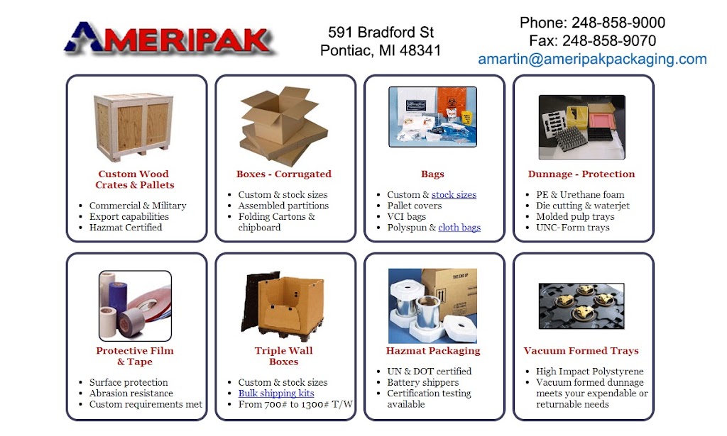 Ameripak Inc | 591 Bradford St, Pontiac, MI 48341, USA | Phone: (248) 858-9000