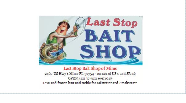 Last Stop Bait Shop of Mims | 2460 US-1, Mims, FL 32754, USA | Phone: (321) 362-3804