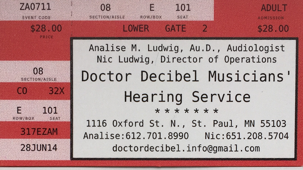 Doctor Decibel Musicians Hearing Service | 1116 Oxford St N, St Paul, MN 55103 | Phone: (651) 208-5704