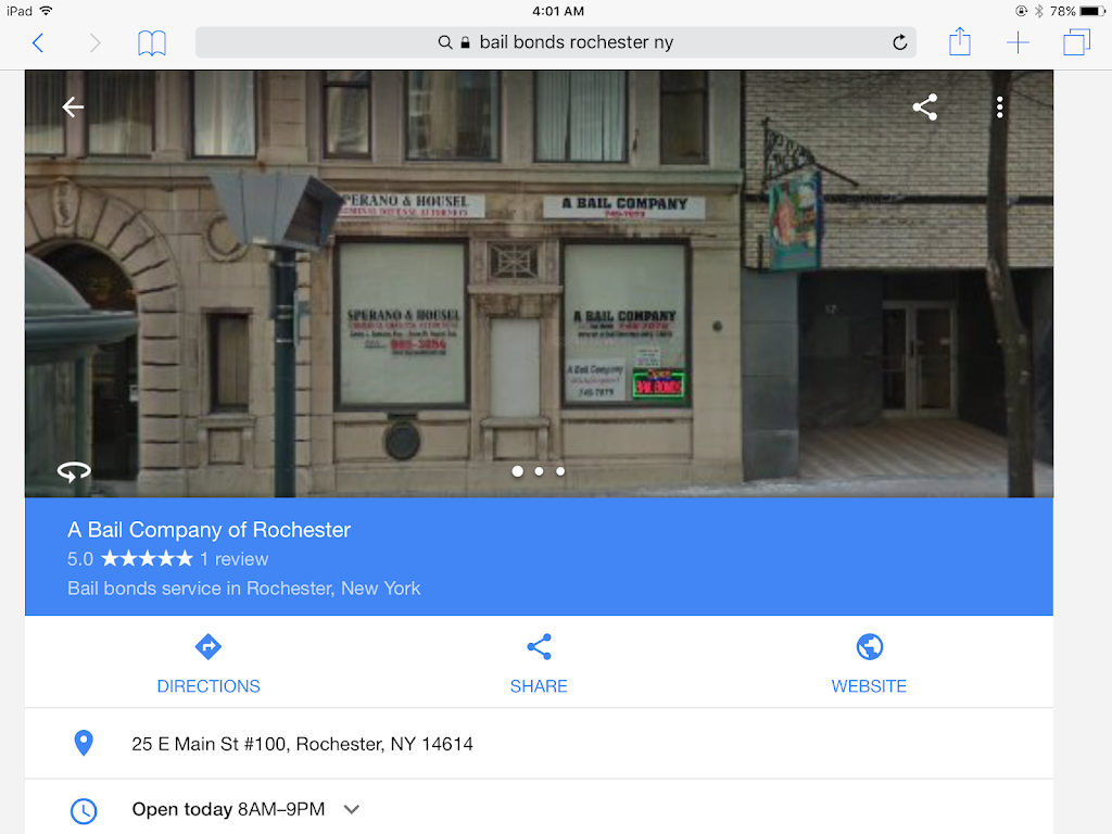 A Bail Company of Rochester | 25 E Main St #100, Rochester, NY 14614, USA | Phone: (585) 749-7879