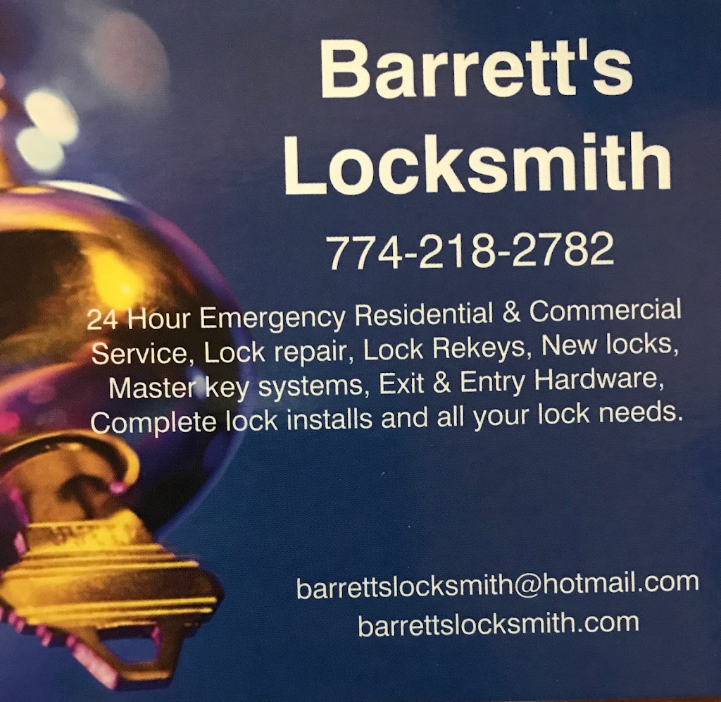 Barretts Locksmith | 190 N Main St rear, Middleborough, MA 02346, USA | Phone: (774) 218-2782