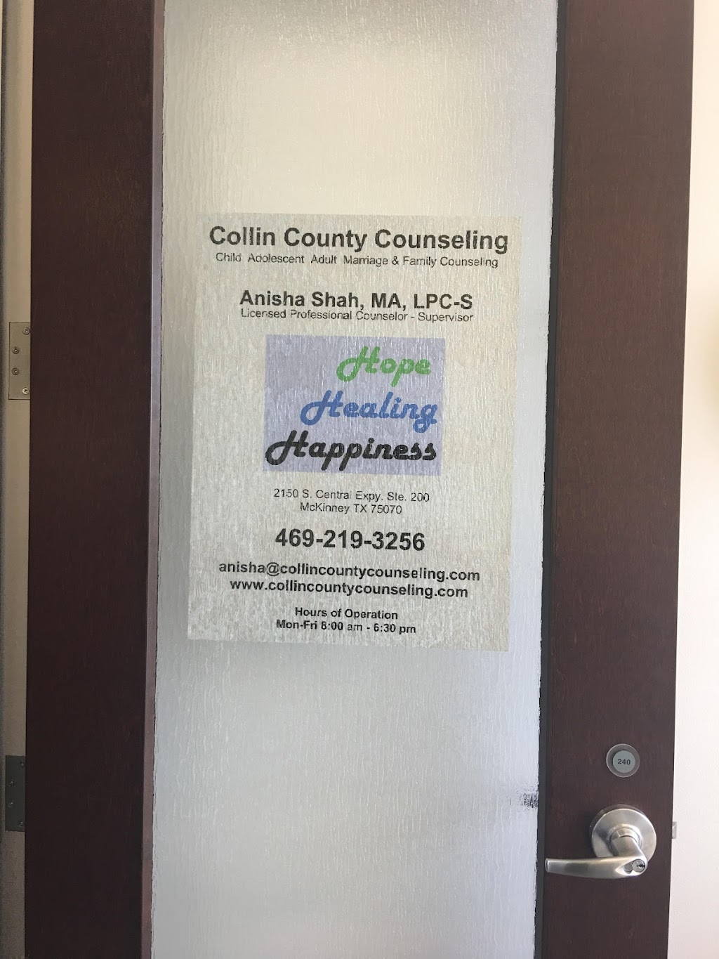 Collin County Counseling | 2150 S Central Expy Suite 200, McKinney, TX 75070, USA | Phone: (469) 219-3256