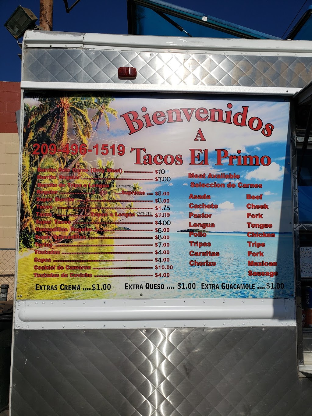 Tacos El Primo | 133013009, Modesto, CA 95357, USA | Phone: (209) 496-1519