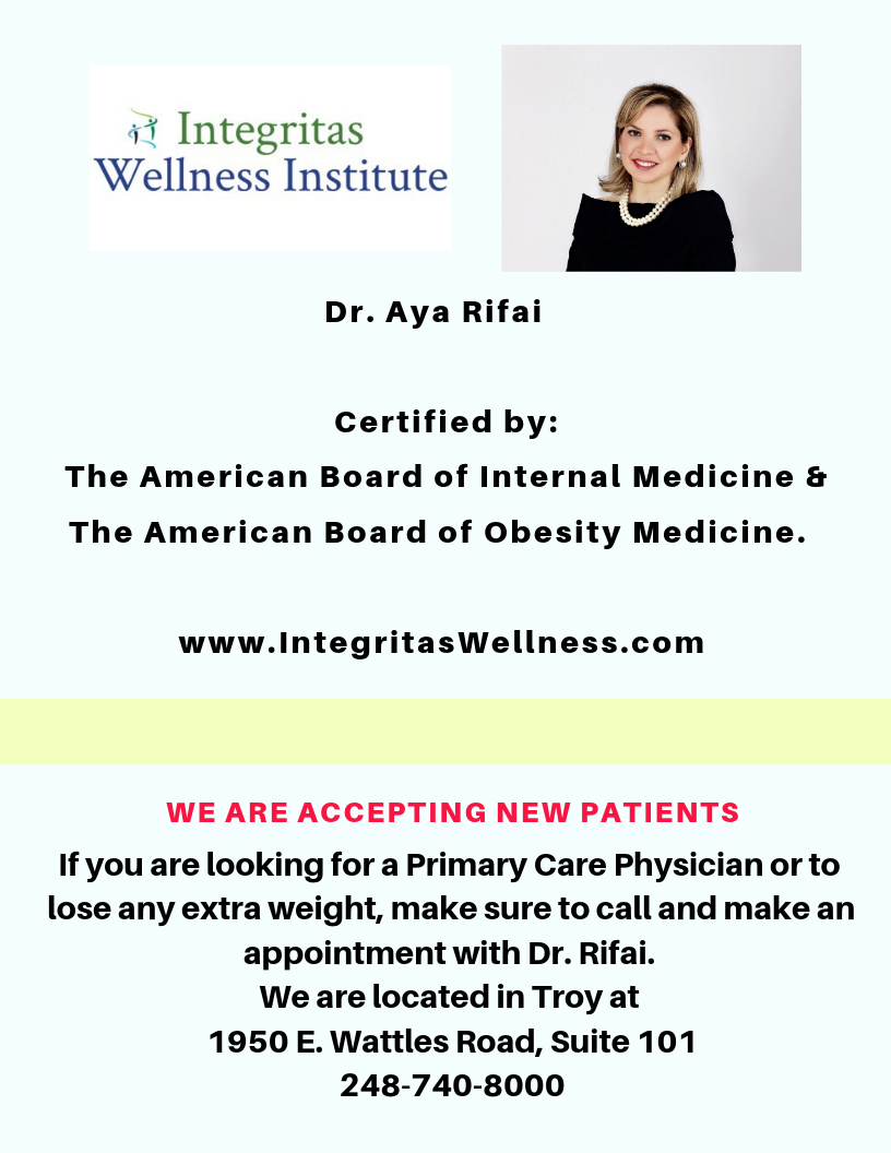 Aya Rifai, MD - Integritas Wellness Institute | 1950 E Wattles Rd Suite 101, Troy, MI 48085, USA | Phone: (248) 740-8000