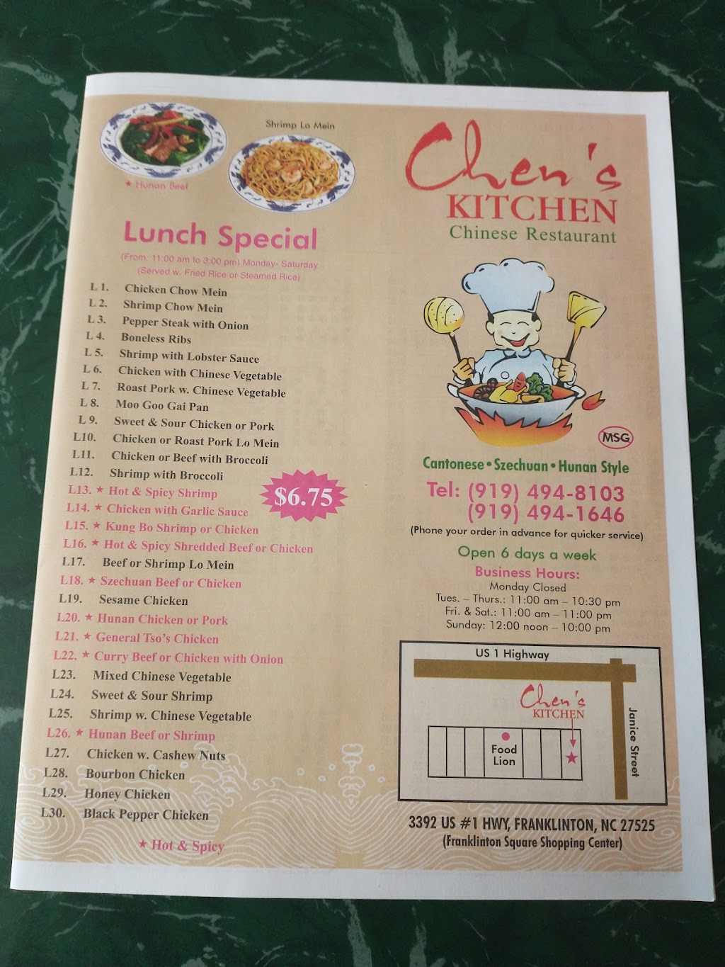 Chens Kitchen | 3392 US-1, Franklinton, NC 27525, USA | Phone: (919) 494-8103