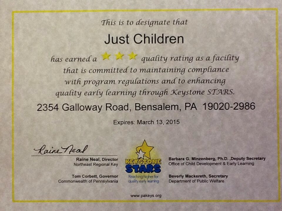 Just Children Child Care Center | 2354 Galloway Rd, Bensalem, PA 19020, USA | Phone: (215) 633-7717