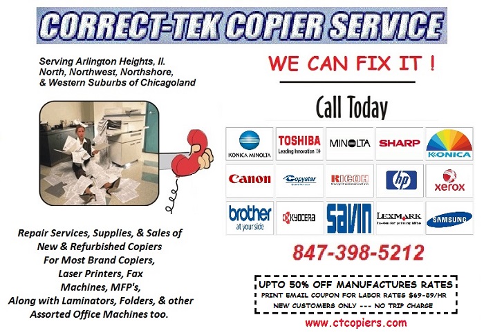 Correct-Tek Copier Service | 1514 E Waverly Ct, Arlington Heights, IL 60004, USA | Phone: (847) 398-5212