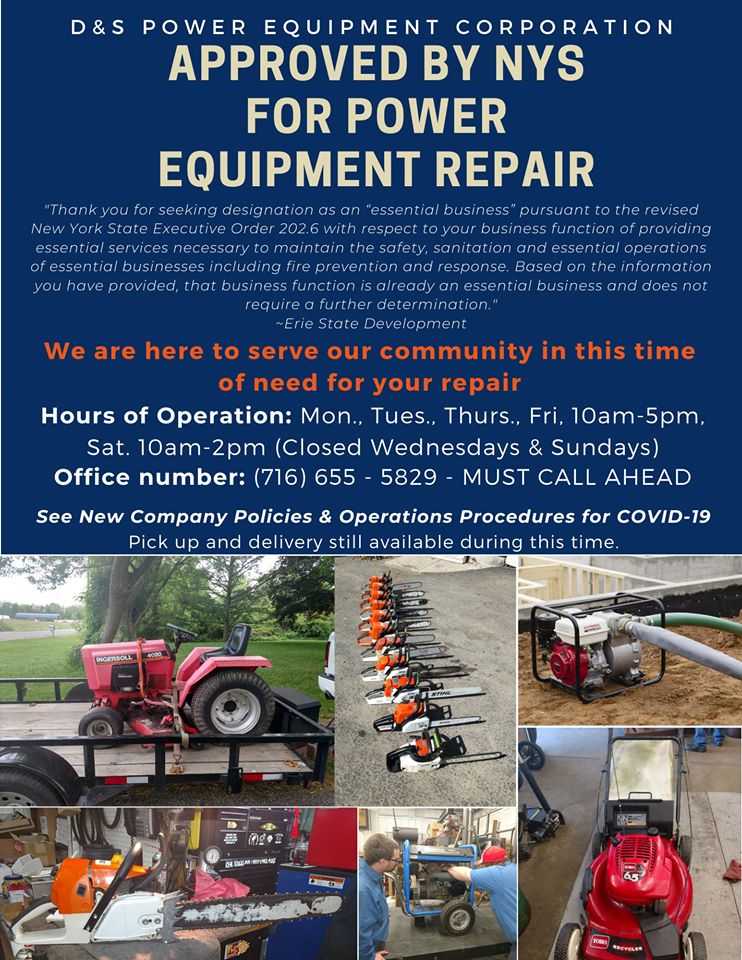 D & S Power Equipment and Property Maintenance LLC | 992 Olean Rd, East Aurora, NY 14052, USA | Phone: (716) 655-5829