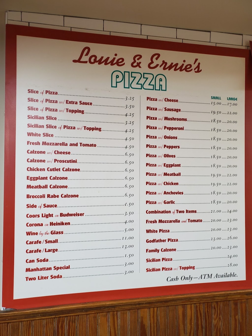 Louie & Ernies Pizza | 1300 Crosby Ave, Bronx, NY 10461, USA | Phone: (718) 829-6230