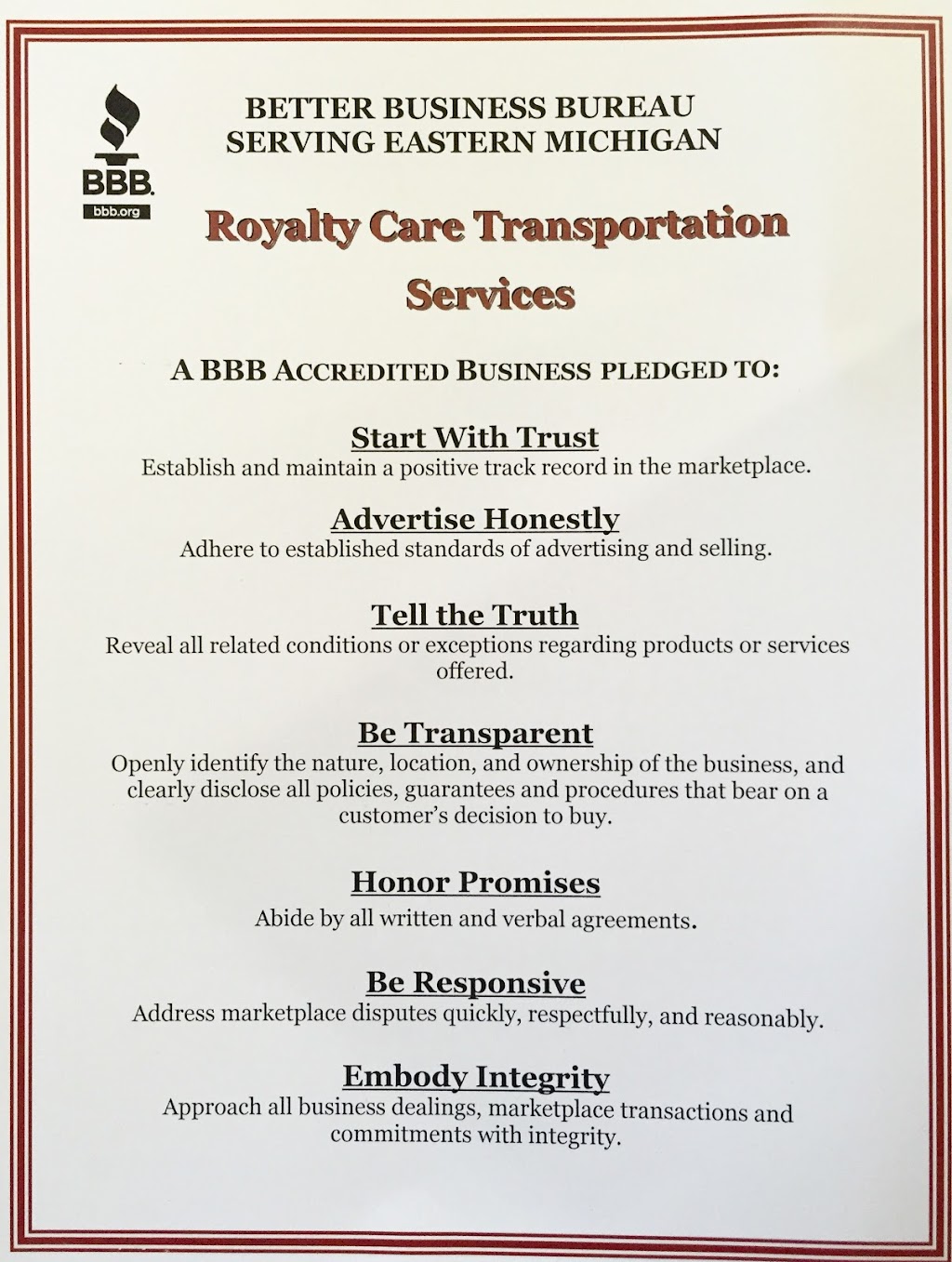 Royalty Care Transportation Services, LLC | 37490 Dequindre Rd, Sterling Heights, MI 48310, USA | Phone: (855) 709-2589