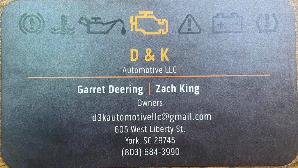 D & K Automotive LLC | 605 W Liberty St, York, SC 29745, USA | Phone: (803) 684-3990