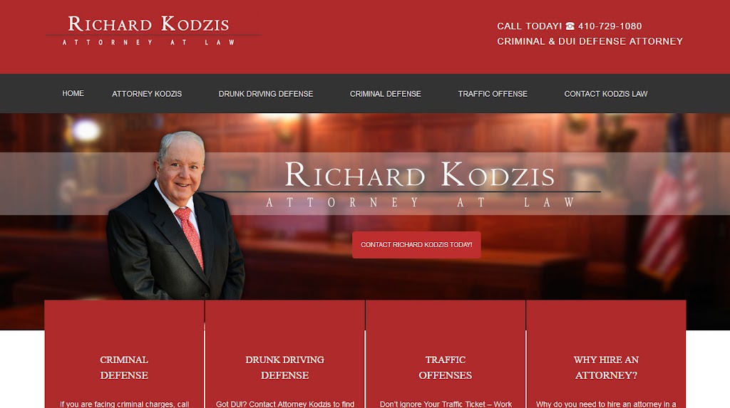 Law Office of Richard Kodzis | 8611 Fort Smallwood Rd, Pasadena, MD 21122, USA | Phone: (410) 729-1080