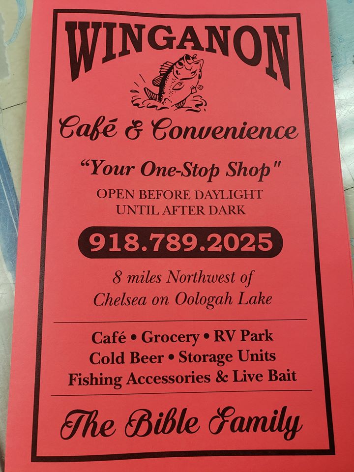 Winganon Cafe and Convenience, RV Park | 4002 S 4180 Rd, Chelsea, OK 74016, USA | Phone: (918) 789-2025