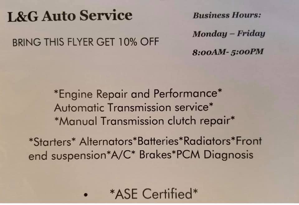 L & G Auto Services | 4711 Hallandale Beach Blvd, Hollywood, FL 33023, USA | Phone: (954) 922-8240