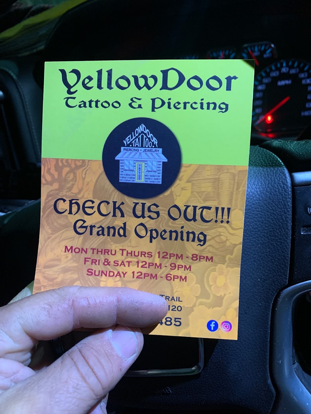 Yellow Door Tattoo & Piercing | 10664 E Apache Trail, Apache Junction, AZ 85120, USA | Phone: (480) 357-3485