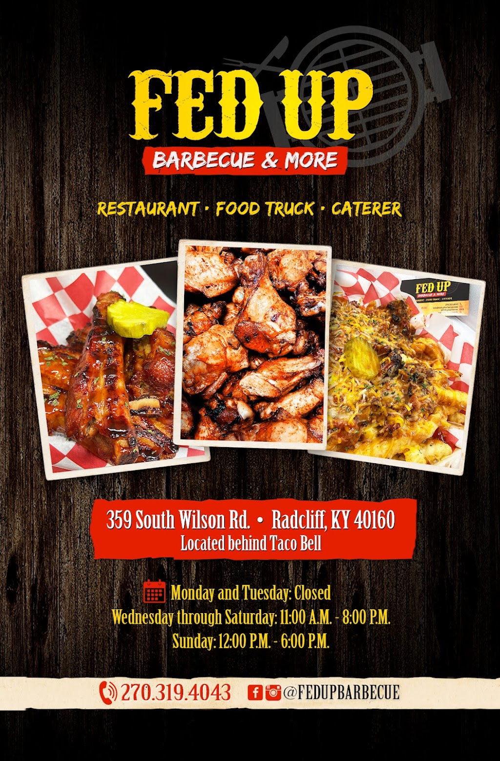 Fed Up Barbecue & More | 359 S Wilson Rd, Radcliff, KY 40160, USA | Phone: (270) 319-4043