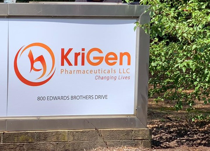 KriGen Pharmaceuticals LLC | 800 Edwards Brothers Dr, Lillington, NC 27546, USA | Phone: (919) 961-3751