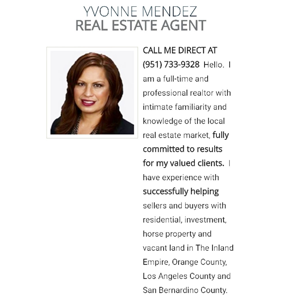 YVONNE MENDEZ, REALTOR - Berkshire Hathaway dre01909347 | 315 Magnolia Ave, Corona, CA 92879 | Phone: (951) 733-9328