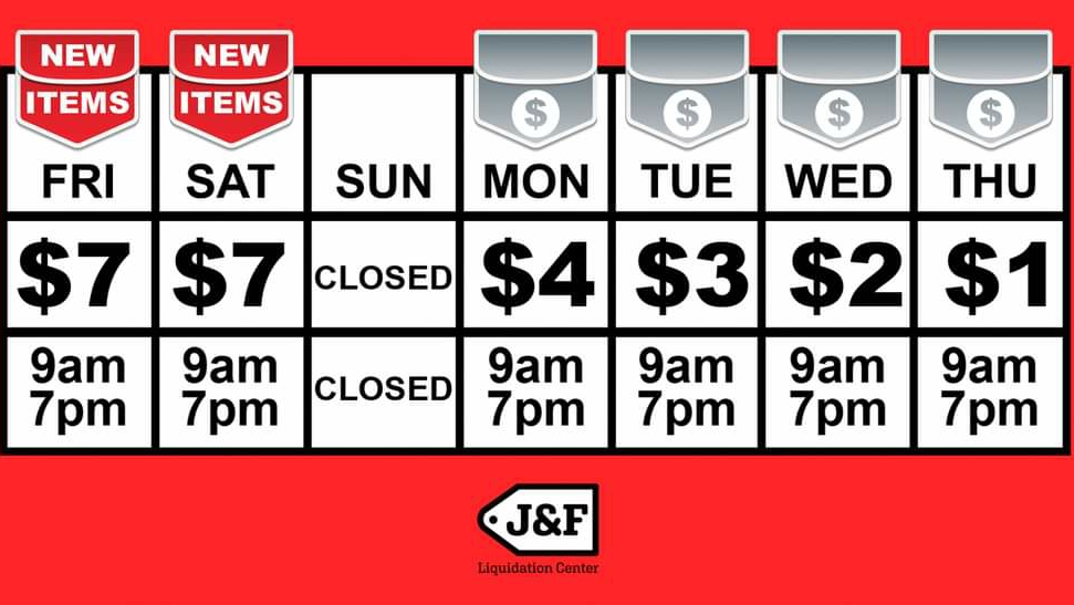 J&F Liquidation Center Greensboro | 2215 Fleming Rd, Greensboro, NC 27410 | Phone: (336) 763-3941