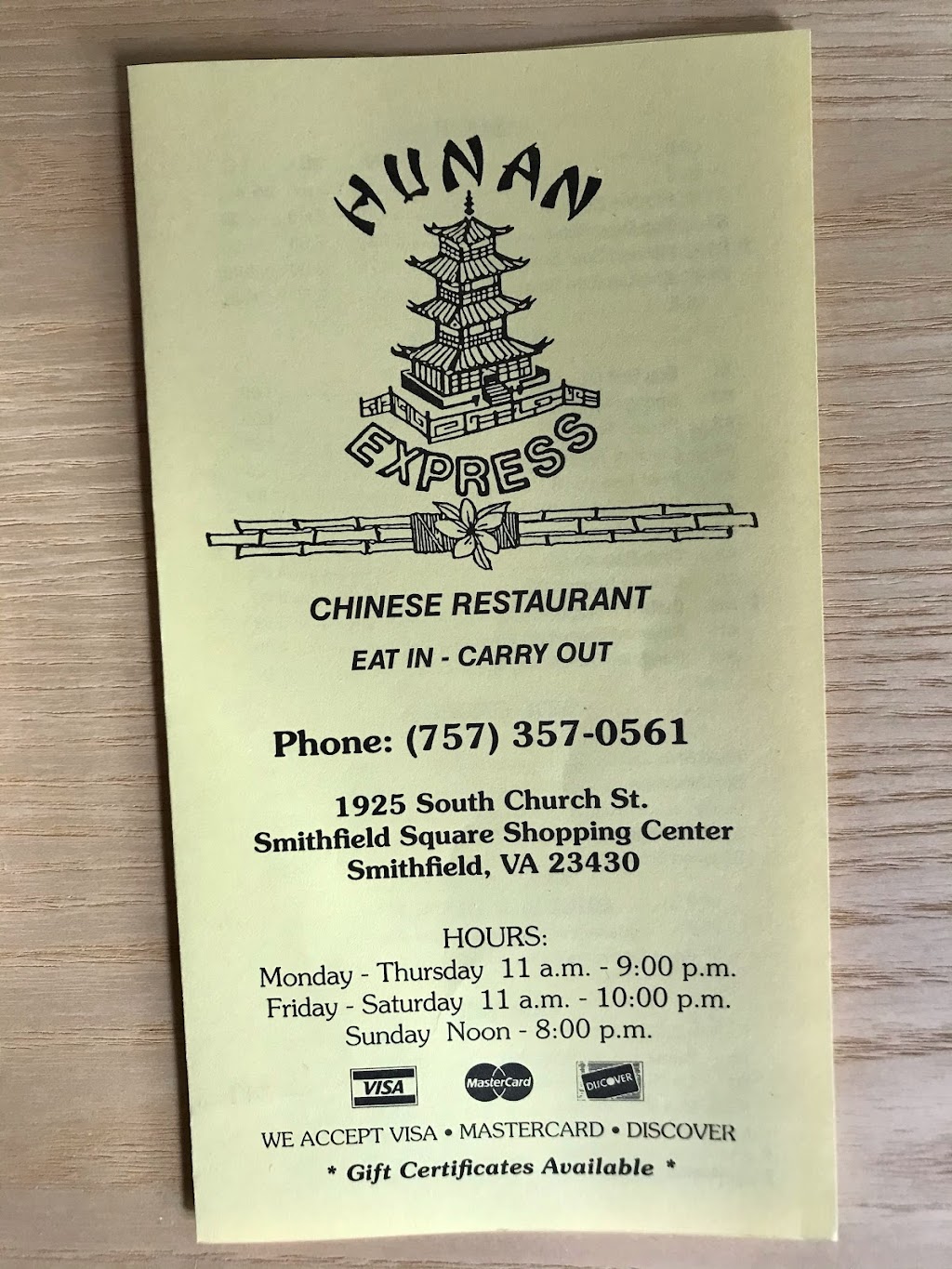 Hunan Express | 1925 S Church St, Smithfield, VA 23430, USA | Phone: (757) 357-0561