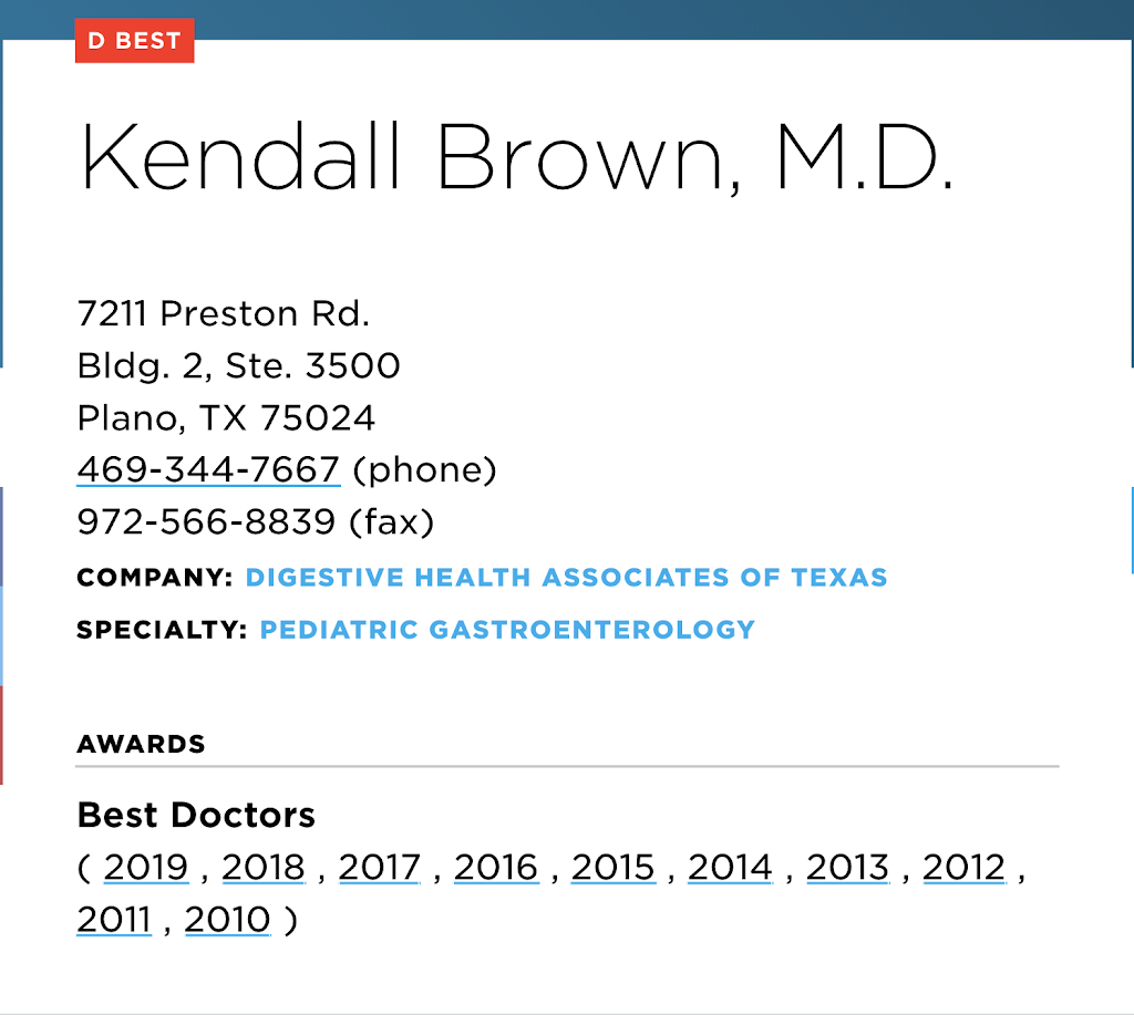 Dr. Kendall O. Brown, MD | 7211 Preston Rd #3500, Plano, TX 75024, USA | Phone: (469) 344-7667