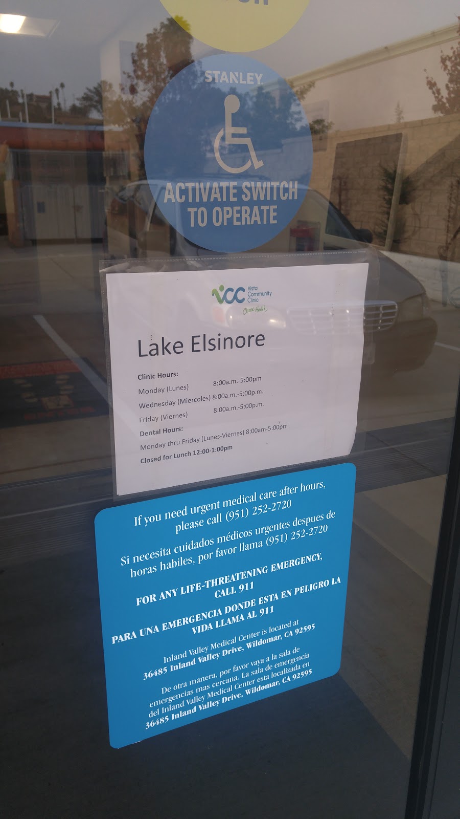 Vista Community Clinic | 30195 Fraser Dr, Lake Elsinore, CA 92530, USA | Phone: (951) 252-2720