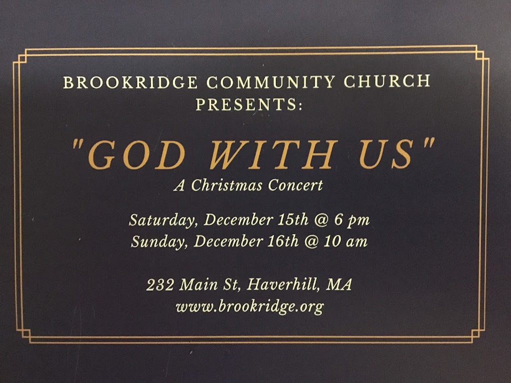 Brookridge Community Church | 232 Main St, Haverhill, MA 01830, USA | Phone: (978) 372-3933