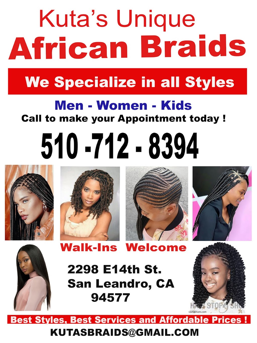 Kutas Unique African Braids | 2298 E 14th St, San Leandro, CA 94577, USA | Phone: (510) 712-8394