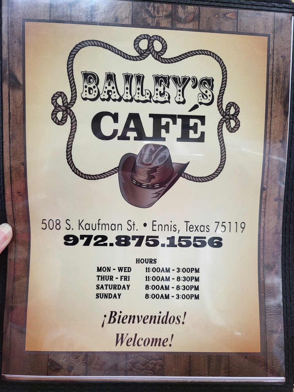 Baileys Cafe | 508 S Kaufman St, Ennis, TX 75119, USA | Phone: (972) 875-1556