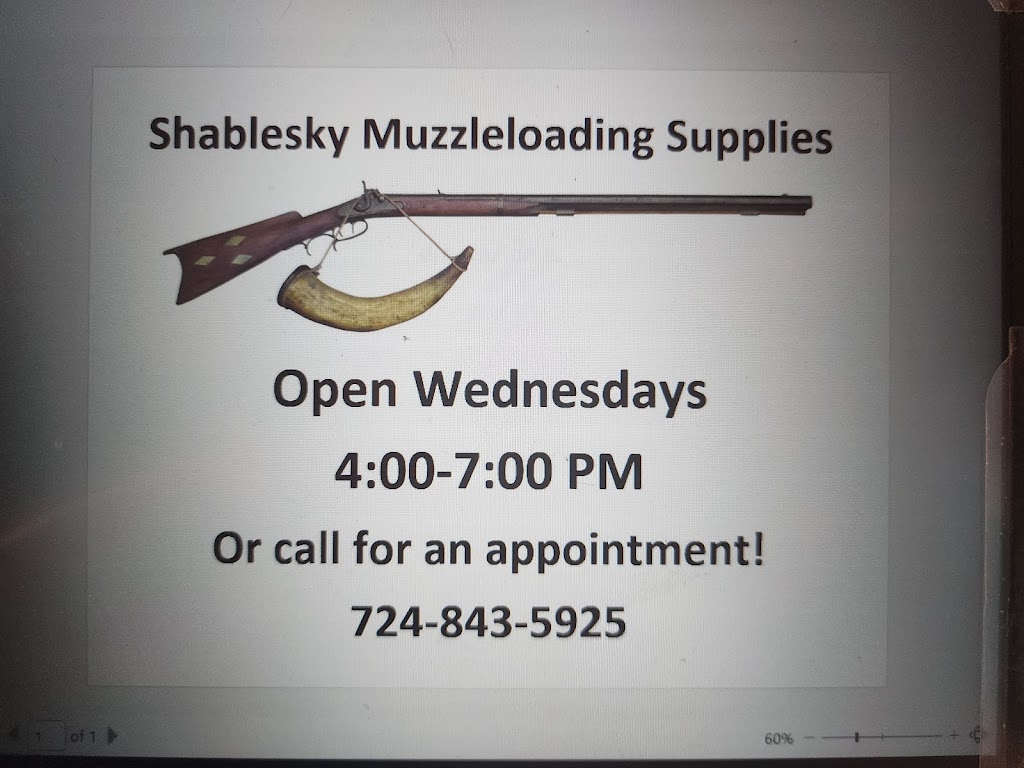 Shablesky Muzzleloading Supplies | 315 2nd Ave E, Beaver Falls, PA 15010, USA | Phone: (724) 843-5925
