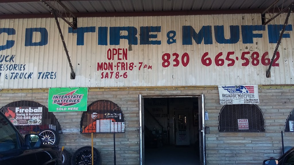 CD Tire & Muffler | 2214 TX-132 N, Natalia, TX 78059, USA | Phone: (830) 665-5862