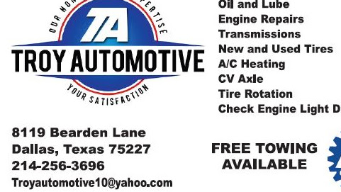 Troy Automotive | 8119 Bearden Ln, Dallas, TX 75227, USA | Phone: (214) 256-3696