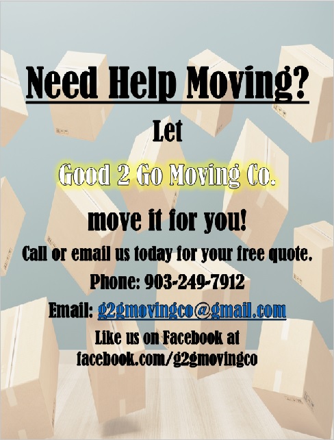 Good 2 Go Moving Co. | 204A Commerce St, Savoy, TX 75479, USA | Phone: (903) 249-7912