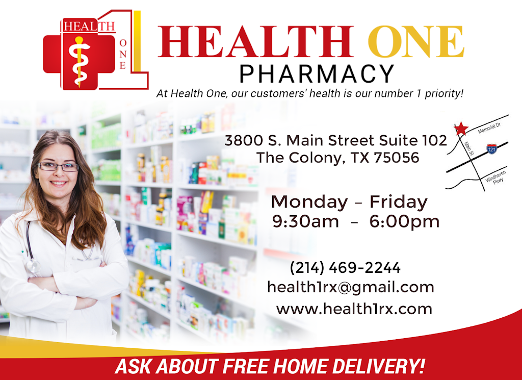 Health One Pharmacy | 3800 Main St Suite #102, The Colony, TX 75056, USA | Phone: (214) 469-2244